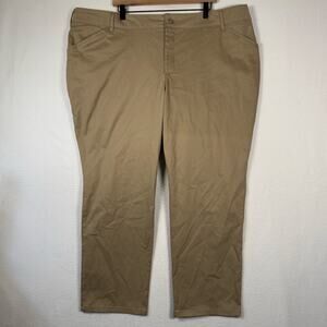 LEE Womens Flax Relaxed Fit Straight Leg Mid Rise Pant Plus Size 24W Petite NWT
